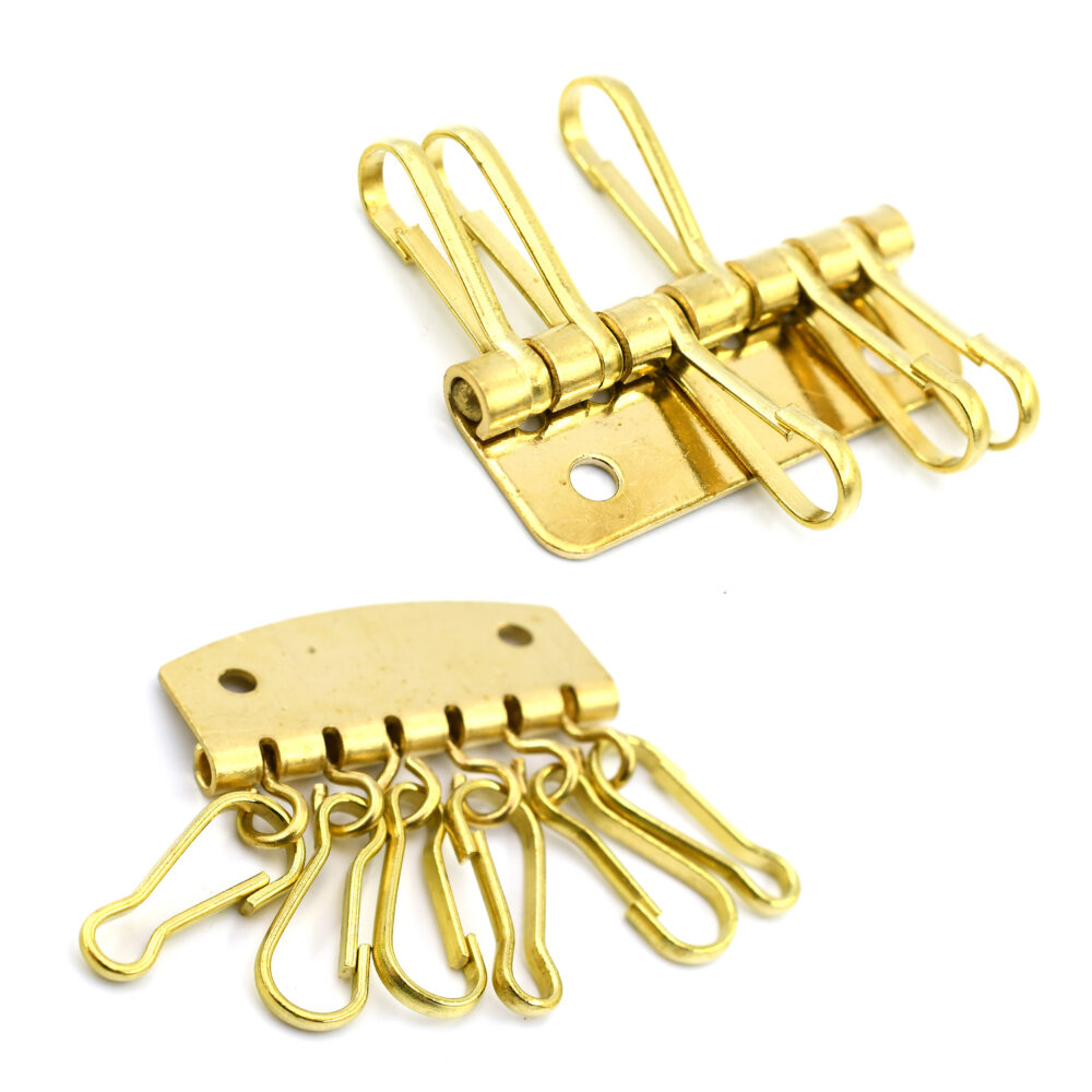 SILMEN Solid Brass 6 Hook Key Holder Plate Wallet
